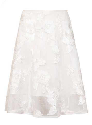 Dorothy Perkins *quiz White Mesh Applique Midi Skirt
