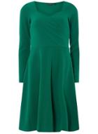 Dorothy Perkins *tall Green Wrap Fit And Flare Dress