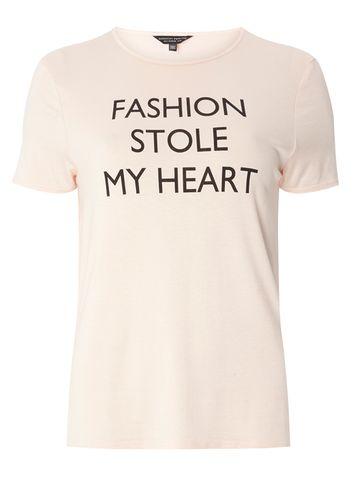 Dorothy Perkins Nude Fashion Stole My Heart Slogan T-shirt