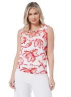 Dorothy Perkins *roman Originals Red Sleeveless Floral Top