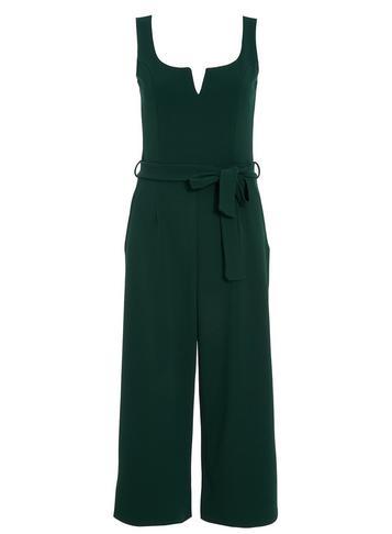 Dorothy Perkins *quiz Green V-bar Culotte Jumpsuit