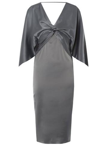 Dorothy Perkins *luxe Gunmetal Half Cape Shift Dress