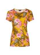 Dorothy Perkins Yellow Tropical Print Short Sleeve Crew Neck T-shirt