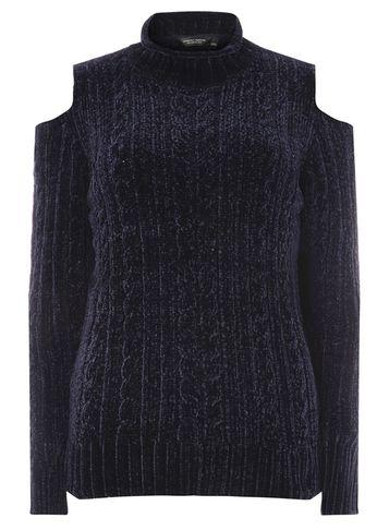 Dorothy Perkins Navy Cable Cold Should Jumper