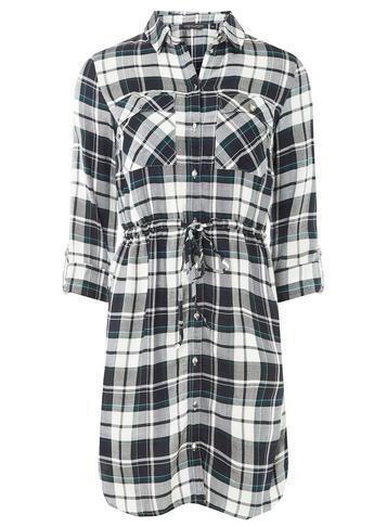 Dorothy Perkins Green Check Shirt Dress