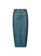 Dorothy Perkins *tall Green Pu Midi Skirt