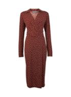 Dorothy Perkins *tall Brown Spotted Midi Wrap Dress