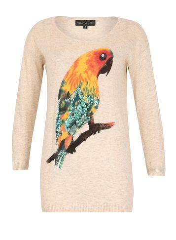 Dorothy Perkins *mela Beige Parrot Print Jumper