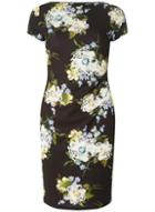 Dorothy Perkins Black Floral Ruched Side Bodycon Dress