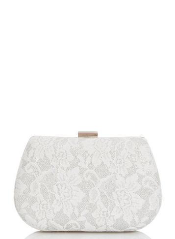 *quiz Silver Glitter Lace Clutch Bag