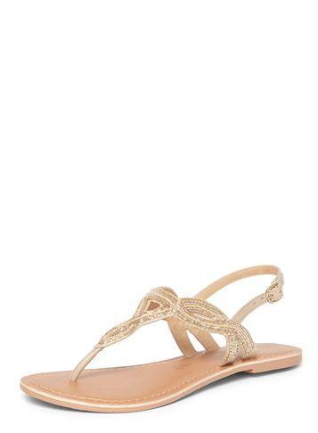 Dorothy Perkins Nude Leather 'fiji' Sandals
