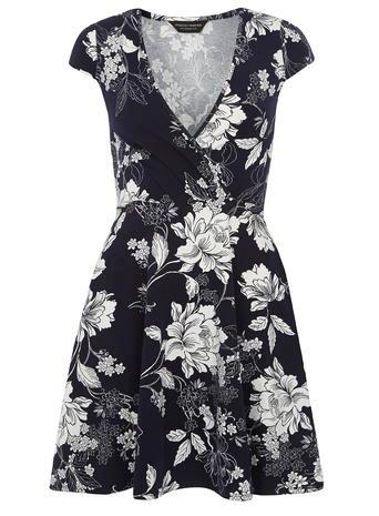 Dorothy Perkins Navy Floral Wrap Dress
