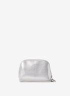 Dorothy Perkins Silver Curved Zip Makeup Bag