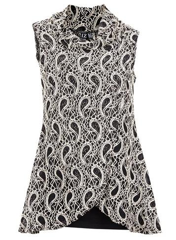 Dorothy Perkins *izabel London Beige Paisley Print Tunic Top