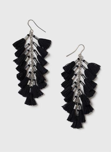 Dorothy Perkins Black Tassel Earrings