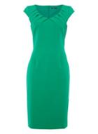 Dorothy Perkins *roman Originals Green Emerald Notch Neck Shift Dress