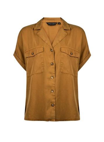 Dorothy Perkins Yellow Tencel Short Sleeve Shirt