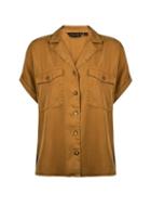 Dorothy Perkins Yellow Tencel Short Sleeve Shirt