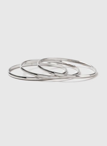 Dorothy Perkins Plain Silver Bangle Pack