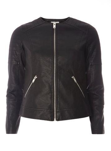 Dorothy Perkins Petite Collarless Pu Jacket