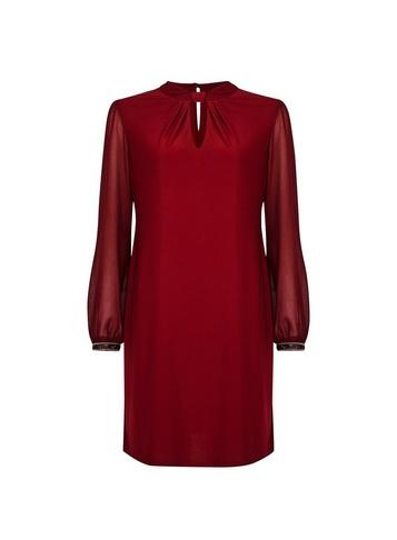 *billie & Blossom Petite Wine Knot Front Shift Dress