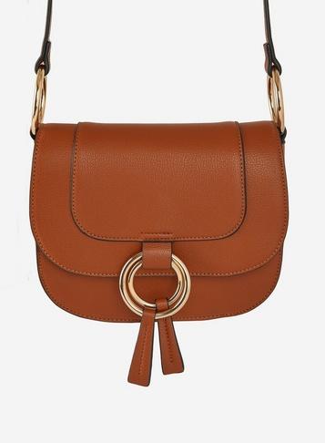 Dorothy Perkins Tan Ring Saddle Cross Body Bag