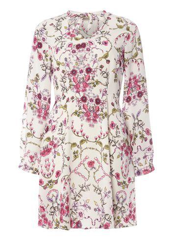 Dorothy Perkins *vero Moda Pink Floral Print Skater Dress