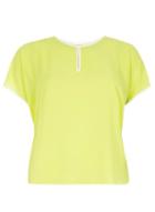 Dorothy Perkins Lime And Ivory Woven Tee