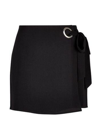 Dorothy Perkins *black Wrap Eyelet Skort