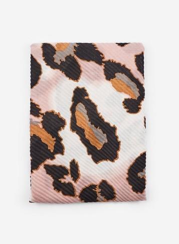 Dorothy Perkins Pink Leopard Print Plisse Scarf