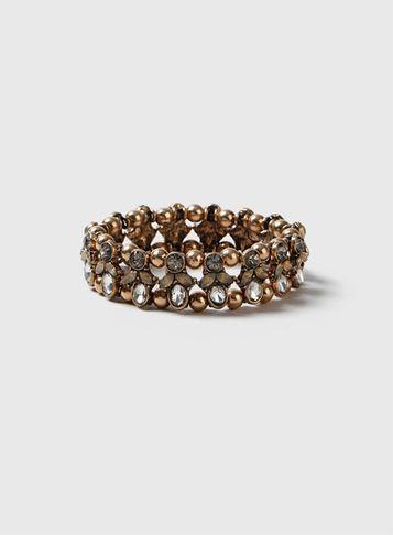 Dorothy Perkins Brown Stone Set Stretch Bracelet