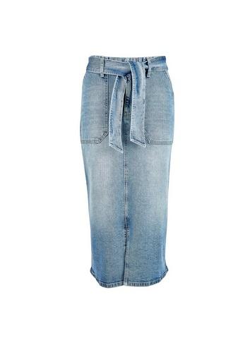 Dorothy Perkins Blue Light Wash Utility Midi Skirt