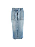 Dorothy Perkins Blue Light Wash Utility Midi Skirt