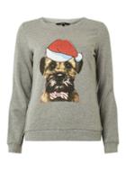 Dorothy Perkins *vero Moda Grey Dog Christmas Jumper