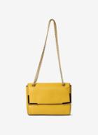 Dorothy Perkins Mustard Metal Corner Cross Body Bag