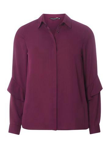 Dorothy Perkins Plum Ruffle Sleeve Shirt