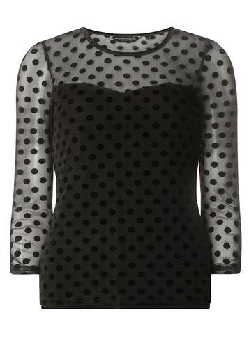 Dorothy Perkins Black Flocked Mesh Top