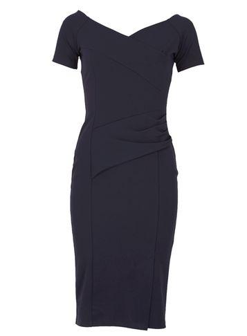 Dorothy Perkins *feverfish Navy Off Shoulder Dress