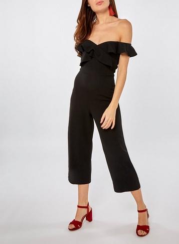 Dorothy Perkins Black Bardot Culotte Jumpsuit