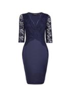 Dorothy Perkins *navy Lace Top Bodycon Dress