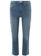 Dorothy Perkins Midwash Billie High Waisted Straight Leg Denim Jeans