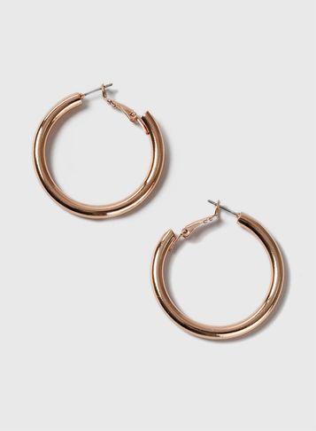 Dorothy Perkins Rose Gold Hollow Hoop Earrings