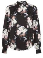 Dorothy Perkins *tall Floral Tie Back Shirred Blouse
