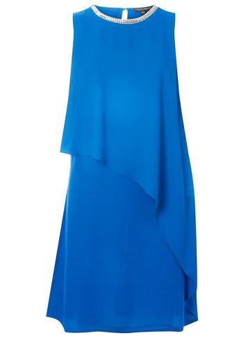 Dorothy Perkins Cobalt Embellished Neck Shift Dress