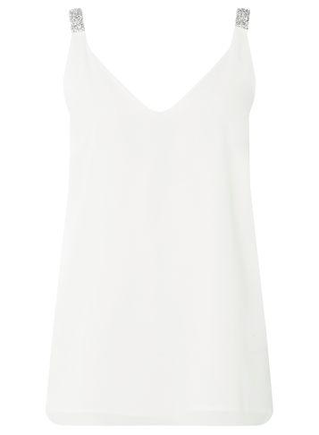 Dorothy Perkins Ivory Glitter Strap Camisole Top