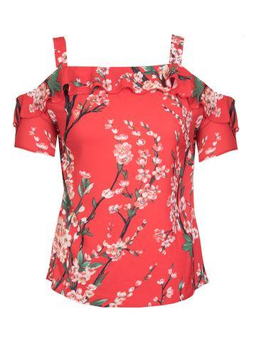 Dorothy Perkins *quiz Red Floral Print Strappy Top