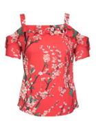 Dorothy Perkins *quiz Red Floral Print Strappy Top