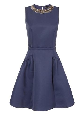 *little Mistress Blue Trim Prom Dress