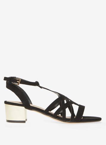 Dorothy Perkins Black Sarah Heeled Sandals