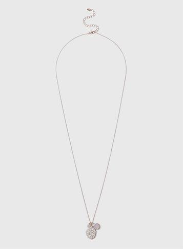 Dorothy Perkins Leaf And Rhinestone Necklace